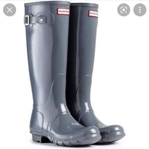 Hunter Gray Gloss Boots